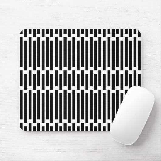 Modern Geometric Black White Pattern Muismat (Met muis)