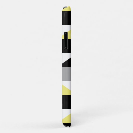 Modern Geometric Black Yellow Grey Pattern Case-Mate iPhone Case (Achterkant/rechts)