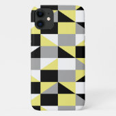 Modern Geometric Black Yellow Grey Pattern Case-Mate iPhone Case (Achterkant)