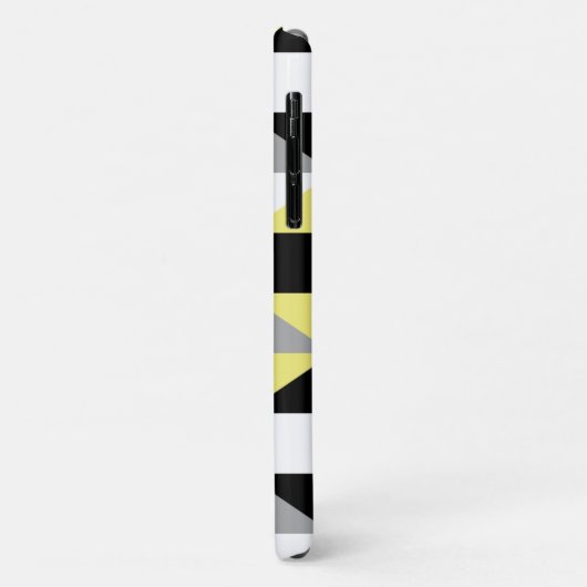 Modern Geometric Black Yellow Grey Pattern Case-Mate iPhone Case (Achterkant/links)