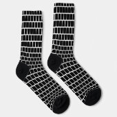 Modern Geometric Block Pattern Black and White Sokken (Rechts)