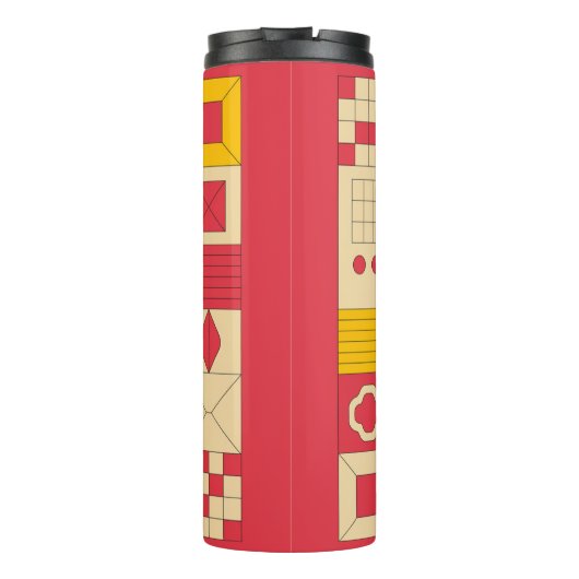 Modern Geometric Blocks Pattern Design Thermosbeker (Achterkant)