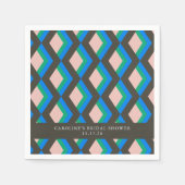 Modern Geometric Blue Green Custom Vrijgezellenfee Servet (Voorkant)