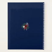 Modern Geometric Burgundy Navy Blue Floral Wedding Planner (Achterkant)