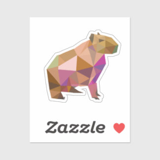 Modern Geometric Capybara voor elke Capybara Lover Sticker
