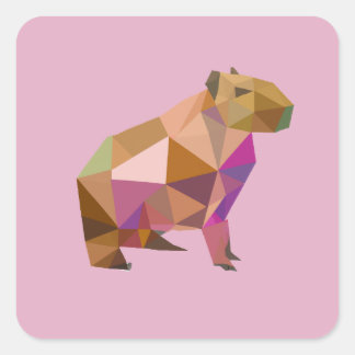 Modern Geometric Capybara voor elke Capybara Lover Vierkante Sticker