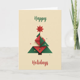 Modern Geometric Christmas Tree Card  Feestdagen Kaart