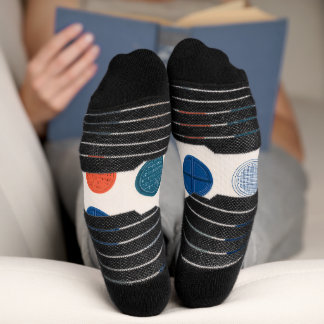Modern Geometric Coin Pattern Socks Sokken