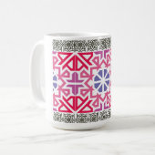 Modern Geometric colorful Boho Pattern Koffiemok (Voorkant links)