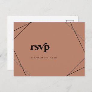 Modern Geometric Copper Song Request RSVP Briefkaa Uitnodiging Briefkaart