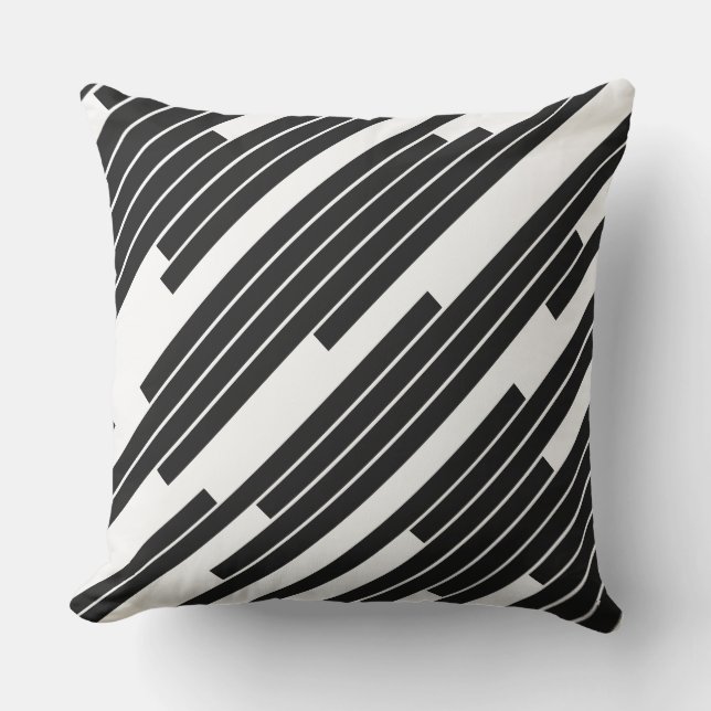 Modern Geometric Diagonal Lines Decor  Buitenkussen (Voorkant)