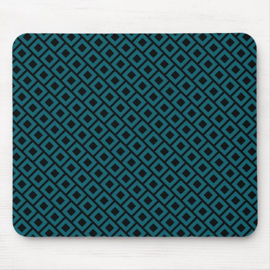 Modern Geometric Diamond Pattern in Deep Teal Muismat (Voorkant)