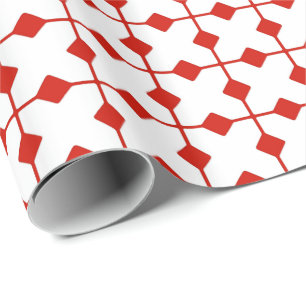 Modern Geometric, Diamonds - Donkerrood en wit Cadeaupapier