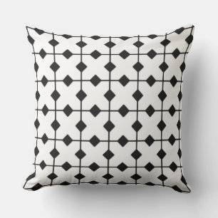 Modern Geometric, Diamonds - Wit en zwart Buitenkussen