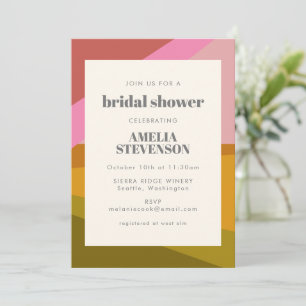Modern Geometric Earthy Hues Bridal Brunch Shower Kaart