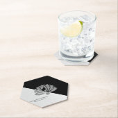 Modern Geometric, Elegant Silver Glitter Lotus Bus Kartonnen Onderzetters (Insitu)