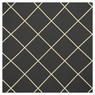 Modern Geometric Faux Gold Squares Black Stof