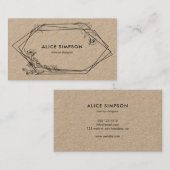 Modern Geometric Floral Kraft Visitekaartje (Voorkant / Achterkant)