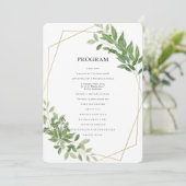 Modern Geometric Foliage Wedding Programma (Staand voorkant)