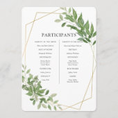 Modern Geometric Foliage Wedding Programma (Achterkant)