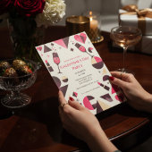 Modern Geometric Galentine's Invitation Kaart