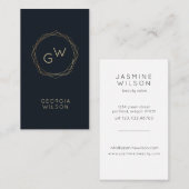 Modern Geometric Gold | Minimalistisch Visitekaart Visitekaartje (Voorkant / Achterkant)
