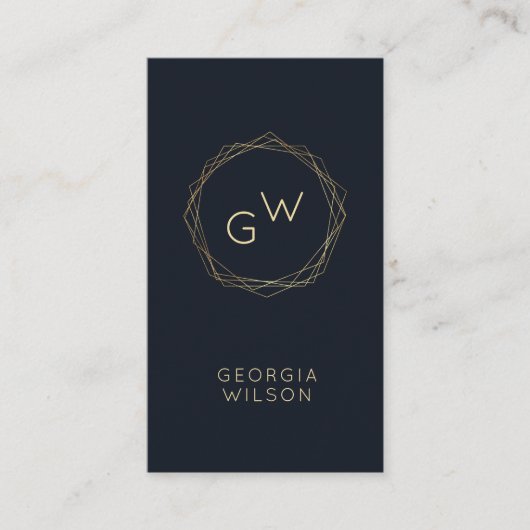Modern Geometric Gold | Minimalistisch Visitekaart Visitekaartje (Voorkant)