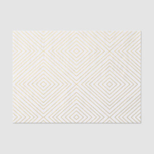 Modern Geometric Gold Squares Patroon op witte kol Tissuepapier