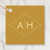 Modern Geometric Gold Wedding Favor Label, Initial Bedankjes Labels (Voorkant)