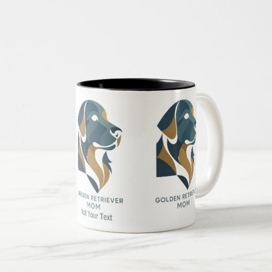 Modern Geometric Golden Retriever Mom Mug Custom (Devant droit)