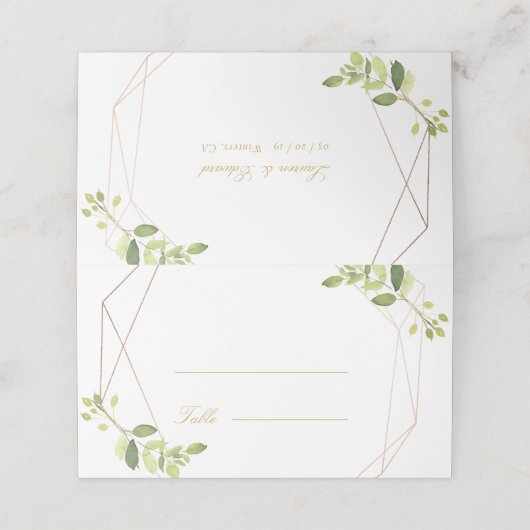 Modern Geometric Greenery Personalized Wedding (Buitenkant ongevouwen)