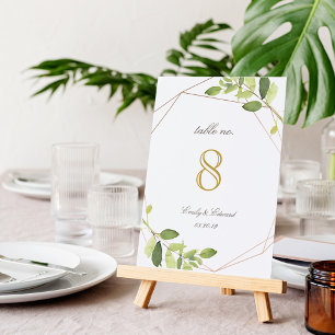 Modern Geometric Greenery Personalized Wedding Kaart