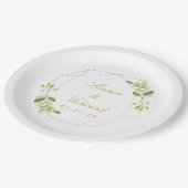 Modern Geometric Greenery Personalized Wedding Papieren Bordje (Gekanteld)