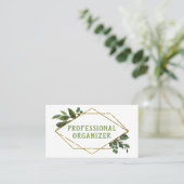 Modern Geometric Greenery Professional Organizer Visitekaartje (Staand voorkant)