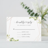 Modern Geometric Greenery Wedding RSVP (Staand voorkant)