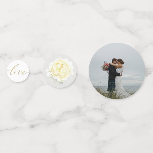 Modern Geometric Greenery Wedding Table Confetti (Achterkanten)