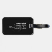 Modern Geometric Grey Black Bagagelabel (Achterkant horizontaal)