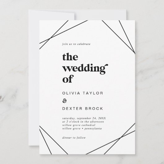 Modern Geometric het huwelijk van Kaart (Voorkant)