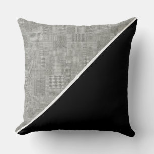 Modern Geometric Houndstooth Pattern Zwart wit Kussen