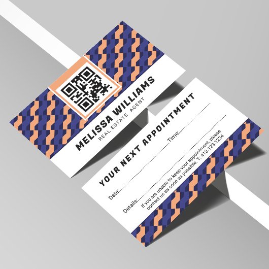 Modern Geometric Interlocking Pattern  Afsprakenkaartje