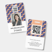 Modern Geometric Interlocking Pattern  Badge (Voor- en achterkant)