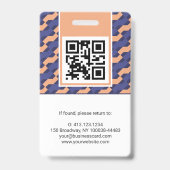 Modern Geometric Interlocking Pattern  Badge (Achterkant)