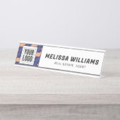 Modern Geometric Interlocking Pattern  Bureau Naambordje (Voorkant)