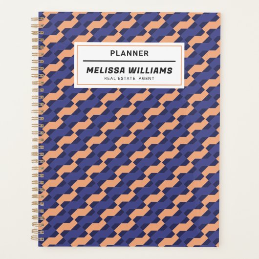 Modern Geometric Interlocking Pattern Daily  Planner (Voorkant)