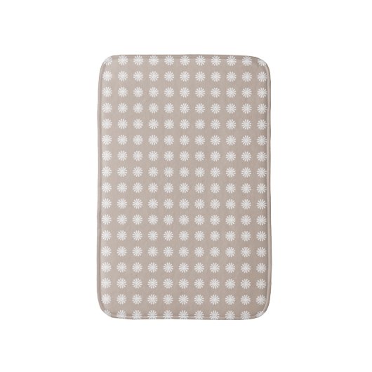 Modern Geometric Khaki Tan Floral Abstract Pattern Badmat (Voorkant Verticaal)