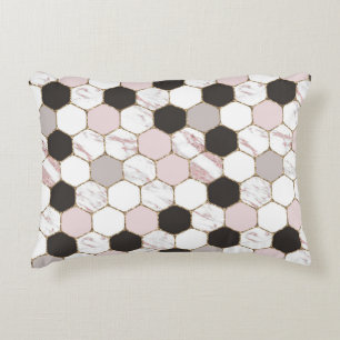 Modern Geometric Marble Hexagon Pattern Accent Kussen