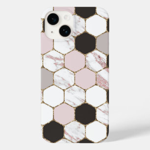 Modern Geometric Marble Hexagon Pattern Case-Mate iPhone 14 Hoesje