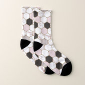 Modern Geometric Marble Hexagon Pattern Sokken (Paar)