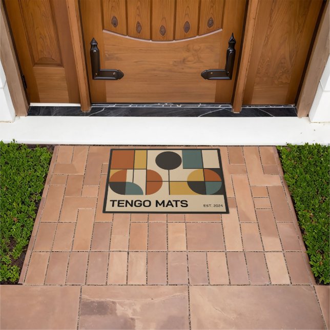 Modern geometric mid-century customizable design deurmat (Buiten)