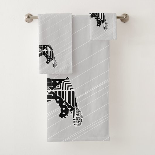 Modern Geometric Miniature Schnauzer Bad Handdoek (Insitu)